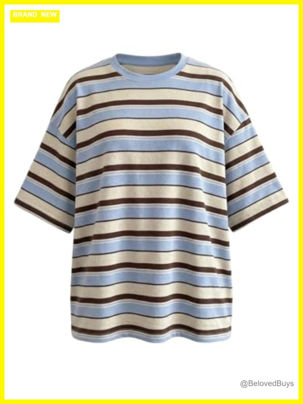 Women's Oversized Striped Y2K Fairy Grunge Tee Drop Shoulder Baggy T-Shirt